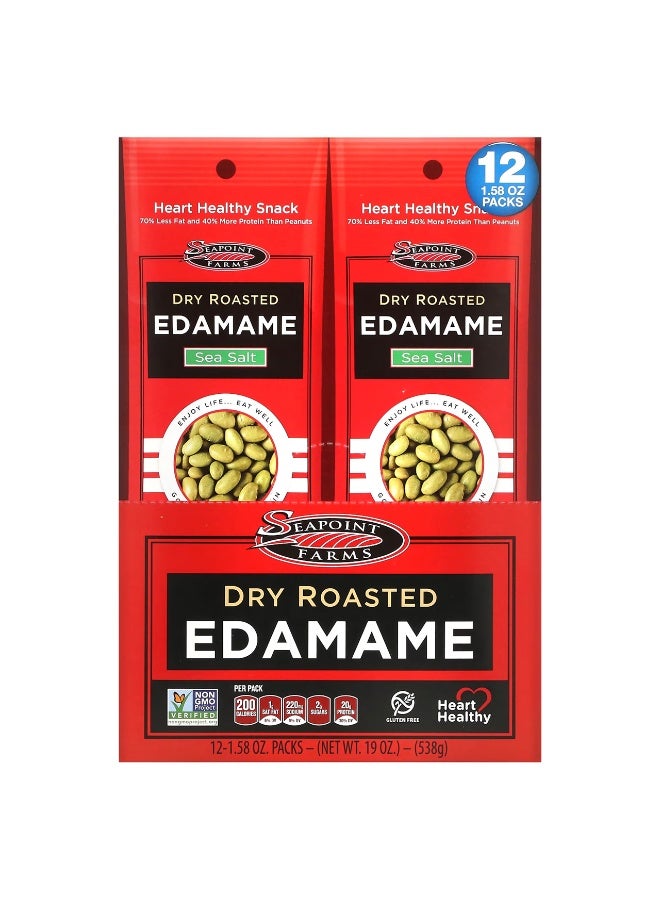 Seapoint Farms, Dry Roasted Edamame, Sea Salt, 12 Packs, 1.58 oz (45 g) Each